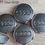 Emblem + Radmittenkappe - Audi 61mm grau Radkappen