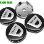 Emblem + Radmittenkappe - Dacia 60mm Car Wheel Center Cap schwarz