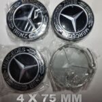 Emblem + Radmittenkappe - Benz Nabenkappen Schwatz