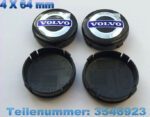 VOLVO Schwatz 4 x 64mm Felgenkappe