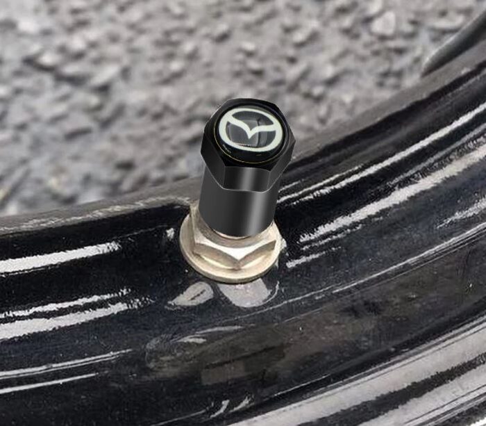 Emblem + Radmittenkappe - Mazda Metall Reifenventilkappen | RM-ONLINE Emblem + Radmittenkappe - Mazda Metall Reifenventilkappen