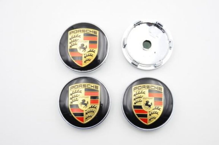 Emblem + Radmittenkappe - porsche 60mm Nabenkappen schwatz