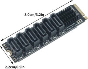 M.2 NVME PCI-E PCIE X4 X8 X16 auf 6 Port 3.0 SATA-Adapter - Image 2