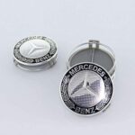 Benz Nabenkappen Silber schwarz - Image 3