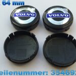VOLVO Schwatz Silber 4 x64mm Felgenkappe