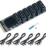 M.2 NVME PCI-E PCIE X4 X8 X16 auf 6 Port 3.0 SATA-Adapter