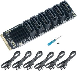 M.2 NVME PCI-E PCIE X4 X8 X16 auf 6 Port 3.0 SATA-Adapter