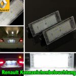 Renault White LED Anzahl Kennzeichenbele