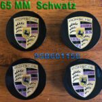 Emblem + Radmittenkappe - Porsche Felgendeckel 65 mm Schwatz