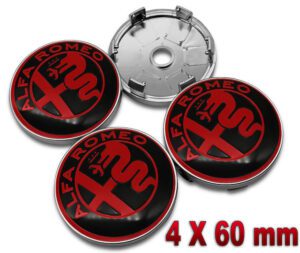 Alfa Romeo 4X60mm Radkappen rot