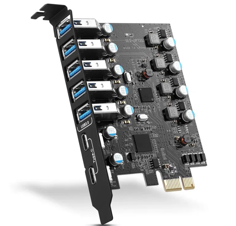 Computer Add In Cards PCIe USB 3.0 Card Expansion USB-A 5X USB-C 2X PCI Express USB Add in ...