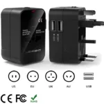 All in One International Power Adapter Charger with Dual USB Charger for US UK EU AU