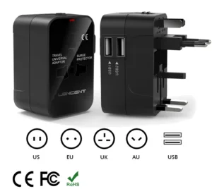 All in One International Power Adapter Charger with Dual USB Charger for US UK EU AU