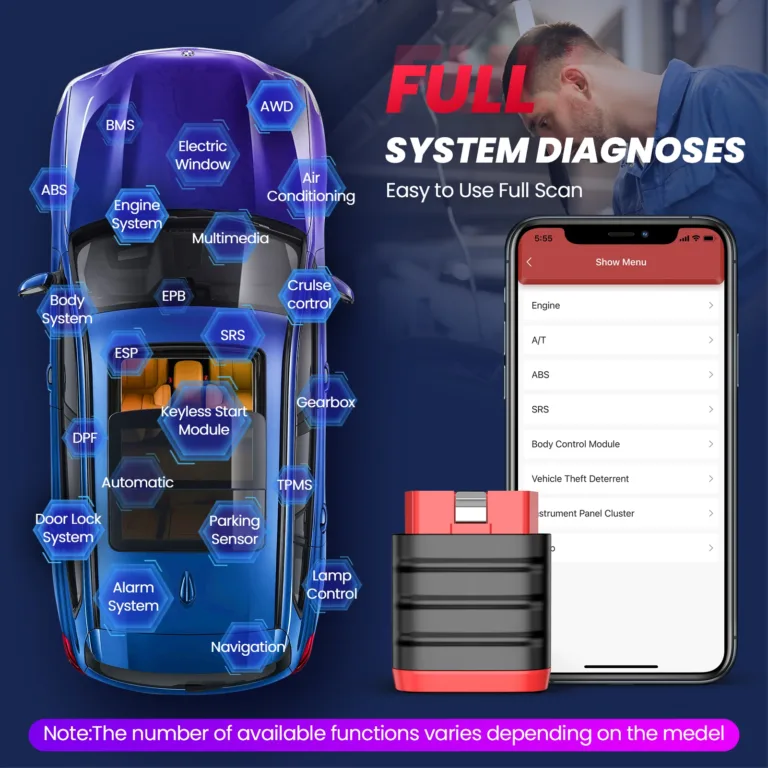 Autoteile - OBD2 Bluetooth Scanner Full System Diagnostic All Car Lifetime Free Automotive Diagnosis Scan Tool