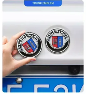 BMW ALPINA Fronthaube Emblem Lenkradkap 82mm+Rear Badge 74mm+Wheel Hub Cap 68mm+steering wheel sticker 45mm Decal Styling - Image 8