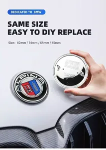 BMW ALPINA Fronthaube Emblem Lenkradkap 82mm+Rear Badge 74mm+Wheel Hub Cap 68mm+steering wheel sticker 45mm Decal Styling - Image 3