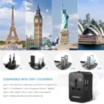All in One International Power Adapter Charger with Dual USB Charger for US UK EU AU - Image 2