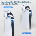 PS5 Controller Charger Headset Holder Stand PS5 Gamepad Fast Charging Dock Station for Sony PlayStation 5 Controllers - Image 6