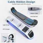 PS5 Controller Charger Headset Holder Stand PS5 Gamepad Fast Charging Dock Station for Sony PlayStation 5 Controllers - Image 4