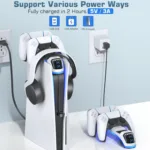 PS5 Controller Charger Headset Holder Stand PS5 Gamepad Fast Charging Dock Station for Sony PlayStation 5 Controllers - Image 2