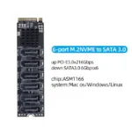 M.2 To SATA 3.0 Riser Card M2 M-KEY PCI-E Expansion Card 5/6 Port SATA3.0 Converter for NVME NGFF To SATA SSD Adapter Card 6Gbps - Image 3