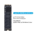 M.2 To SATA 3.0 Riser Card M2 M-KEY PCI-E Expansion Card 5/6 Port SATA3.0 Converter for NVME NGFF To SATA SSD Adapter Card 6Gbps - Image 7