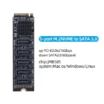 M.2 To SATA 3.0 Riser Card M2 M-KEY PCI-E Expansion Card 5/6 Port SATA3.0 Converter for NVME NGFF To SATA SSD Adapter Card 6Gbps - Image 4