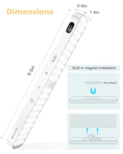 Motion Sensor Cabinet Light Battery Display 60 LED Touch Light Bar Wireless Rechargeable Battery Night Light - Image 6