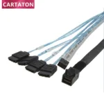 Mini SAS HD SFF-8643 to SATA 7P x 4 Cable With Sideband length 1m - Image 2