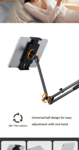 Tablet Holder for Bed iPad Stand 360° Rotating Desktop Phone Mount with Aluminum Arm for 4.7"~12.9" Xiaomi Lenovo Samsung Tablet - Image 6