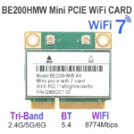 WiFi 7 Card BE200HMW mini pcie For Bluetooth 5.4 Tri Band 2.4G/5G/6GHz Wireless Network Adapter For PC Windows10/11 WiFi6E - Image 2