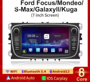 FORD Mondeo Focus S-MAX C-MAX Galaxy Transit Connect 2006-2012 Android 13 CarPlay Android AUTO Bluetooth GPS 2DIN Car radio