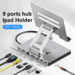 Ipad stand USB C Hub 4K 60HZ HD Type-C 100W PD SD/TF Slot Reader USB 3.0 5Gbps 9 In 1 Type-C Hub ipad holder