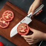 Stainless Steel Kitchen Scissor Knives Set Professional Boning Knife Hollow Handle Chopping Knife Meat Cleaver Knife with Holder - Image 3