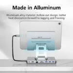 Ipad stand USB C Hub 4K 60HZ HD Type-C 100W PD SD/TF Slot Reader USB 3.0 5Gbps 9 In 1 Type-C Hub ipad holder - Image 6