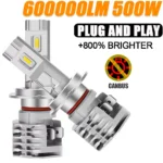 H7 LED Car Headlight Bulbs 600000LM CANBUS High Power Fog Lights Mini Wiress Auto Headlamp Plug&Play 6000K White 12V 24V