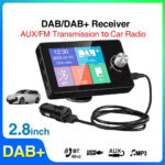 DAB Radio DAB+ Receiver with 2.8" Screen In Car Stereo Sound Digital Signal Antenna Adapter FM Transmitter AUX TF Card Bluetooth