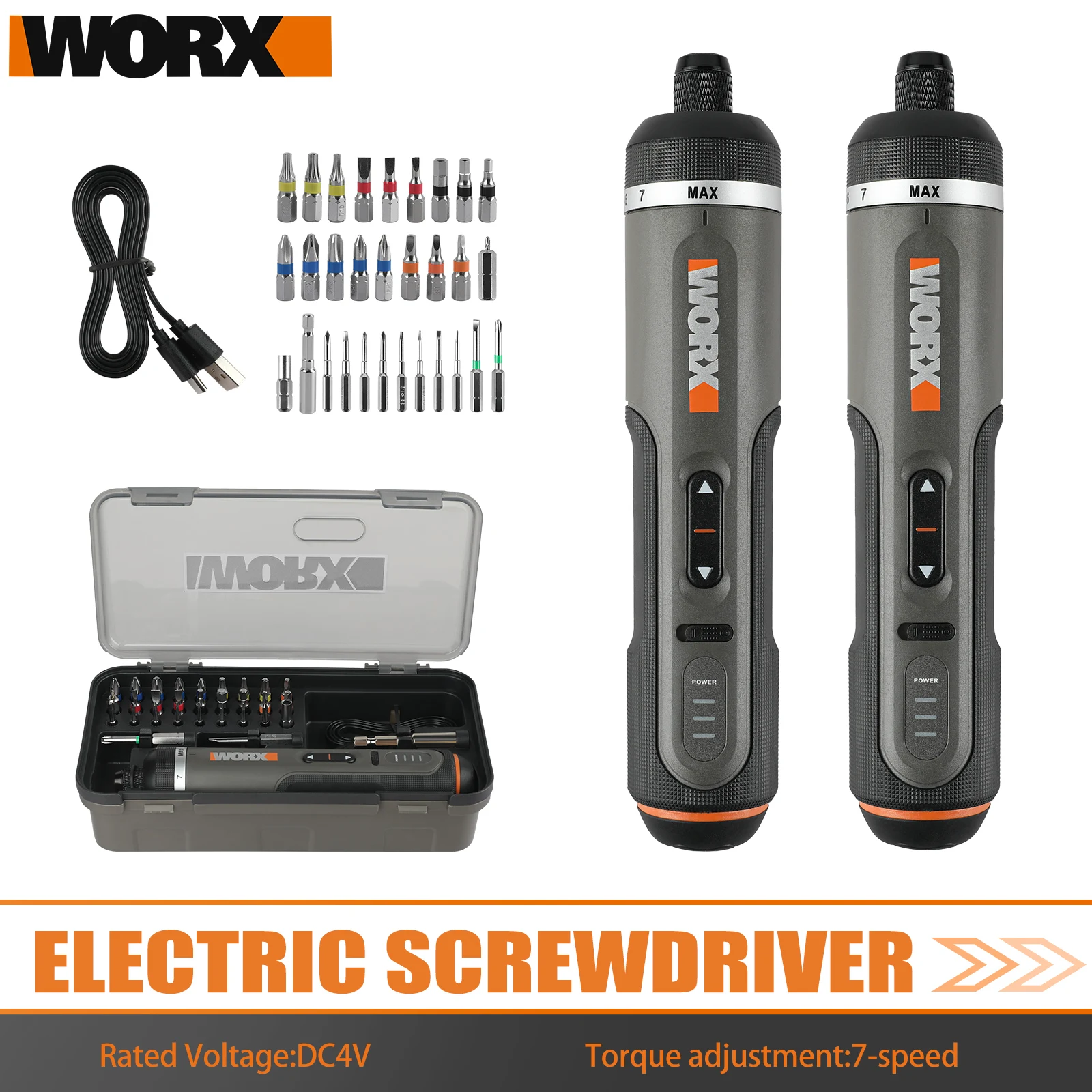 Accessories - Worx 4V Electrical Screwdrivers Set WX242 Portable Smart Cordless Power Screw Driver Mini Electric Drill Home Repair Power Tool | RM-ONLINE Accessories - Worx 4V Electrical Screwdrivers Set WX242 Portable Smart Cordless Power Screw Driver Mini Electric Drill Home Repair Power Tool