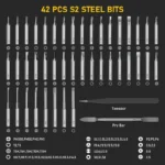 Precision Electric Screwdriver Set, 5-speed Torque Adjustment, With 42 Magnetic Bits, For iPhone Disassembly And Repair Tools - Image 5