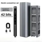 Precision Electric Screwdriver Set, 5-speed Torque Adjustment, With 42 Magnetic Bits, For iPhone Disassembly And Repair Tools