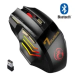 Wireless Gaming Mouse, 3200DPI, Bluetooth/2.4G, 7 Buttons, Rechargeable, RGB LED