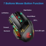 Wireless Gaming Mouse, 3200DPI, Bluetooth/2.4G, 7 Buttons, Rechargeable, RGB LED - Image 4