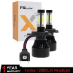 H7 LED Car Headlight Bulbs 4 COB Chip 6500K 100W 20000LM 12V Headlamp Foglight
