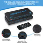 HDMI Matrix Switch 4x4 -Compatible True  Conmutador 4 in 4 out 4K 60Hz HDMI Matrix Splitter Switcher Selector Box for PC TV Loptop - Image 6
