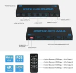 HDMI Matrix Switch 4x4 -Compatible True  Conmutador 4 in 4 out 4K 60Hz HDMI Matrix Splitter Switcher Selector Box for PC TV Loptop - Image 4