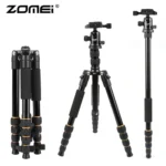 Lightweight Portable Professional Travel Camera Tripod Tripode Aluminum Tripod Head Monopod for Digital DSLR Camera