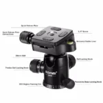 Lightweight Portable Professional Travel Camera Tripod Tripode Aluminum Tripod Head Monopod for Digital DSLR Camera - Image 2