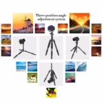 Lightweight Portable Professional Travel Camera Tripod Tripode Aluminum Tripod Head Monopod for Digital DSLR Camera - Image 4
