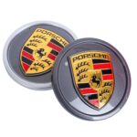Porsche Taycan Radnabenkappen-Set in Silber/Schwarz/ 76*59CM - Image 3