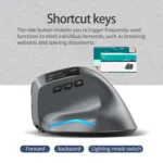 Vertical Wireless Mouse with LED Screen, 3200 DPI, Rechargeable, 2.4G, RGB Light, for PC Laptop Office Gaming
